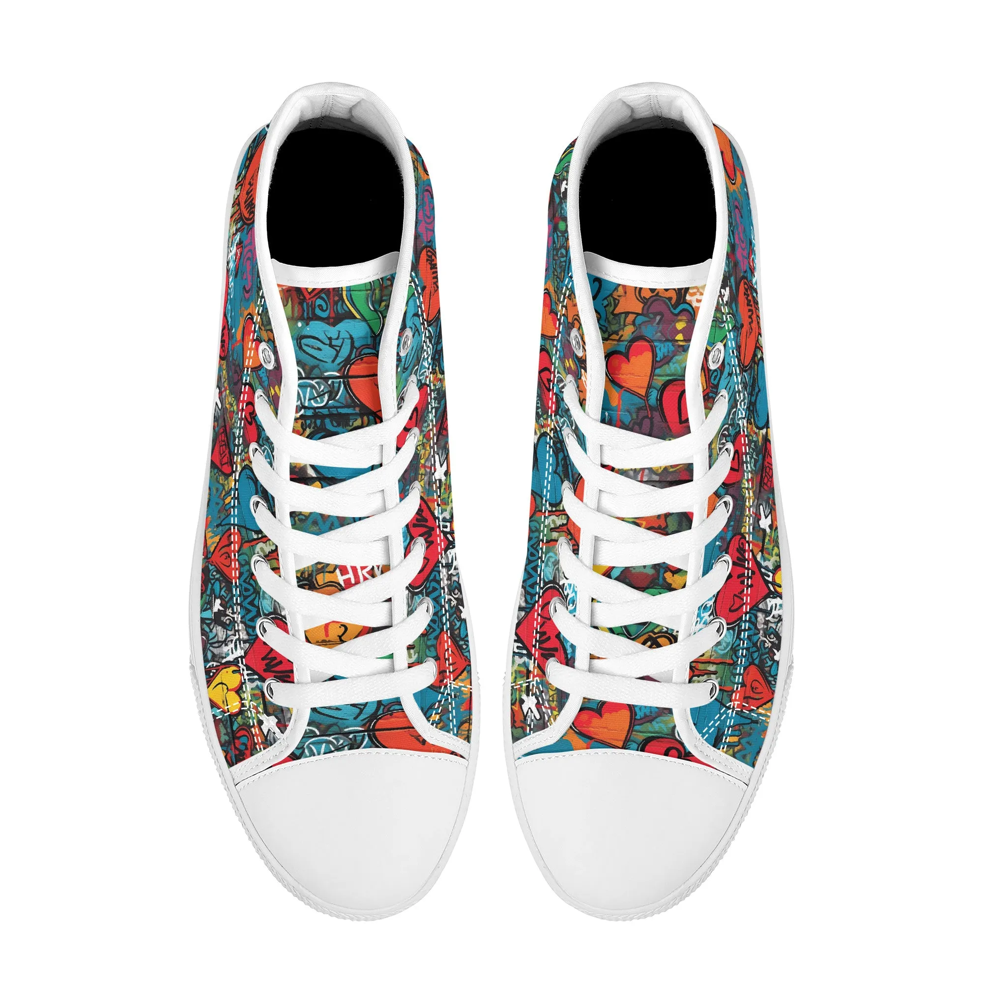 3D Wall Art Graffiti Style Hearts Converse Style High Tops