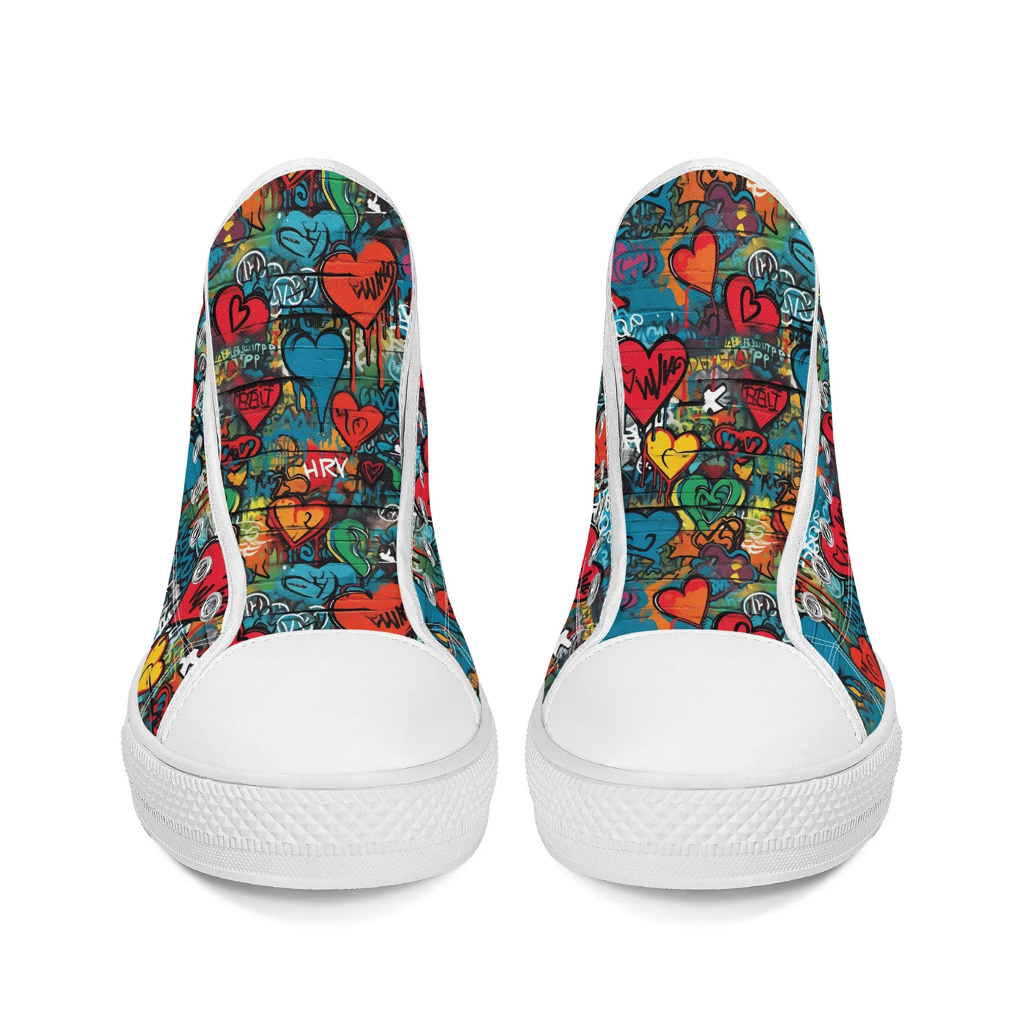 3D Wall Art Graffiti Style Hearts Converse Style High Tops