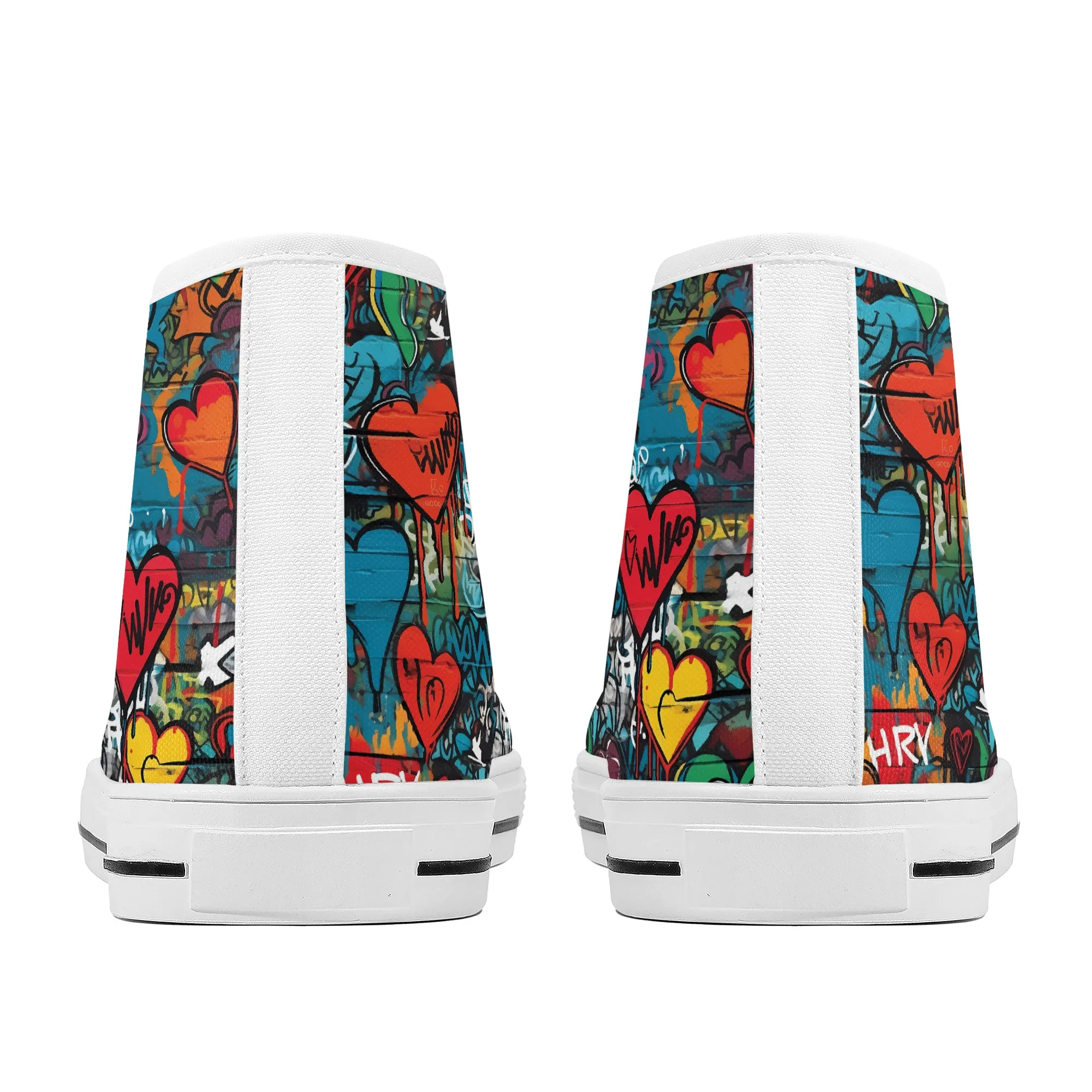 3D Wall Art Graffiti Style Hearts Converse Style High Tops