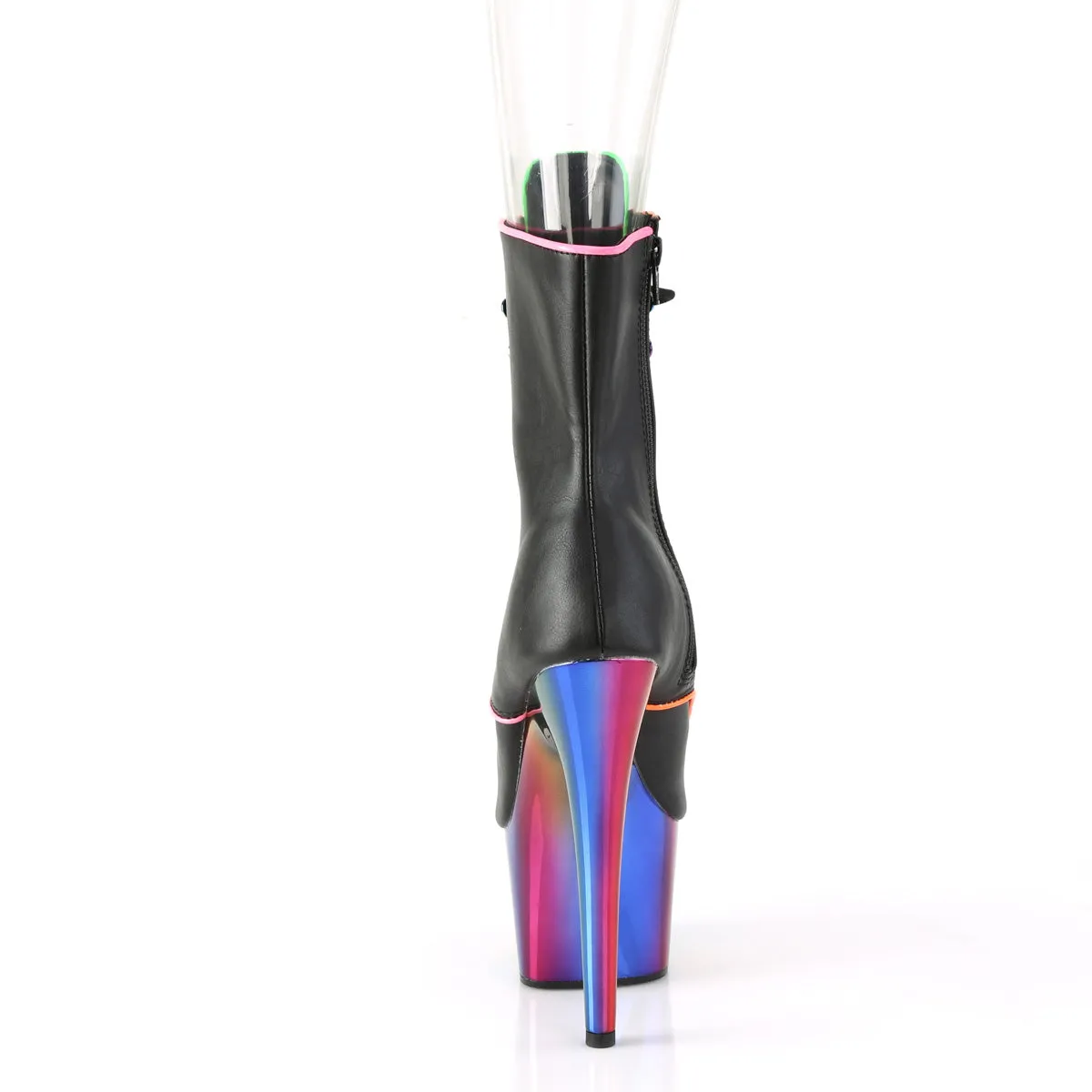 ADORE-1021RC-02 Pleaser Black Faux Leather Sexy Platform Shoes (Pole Dancing Heels)