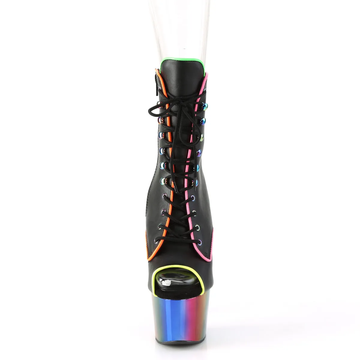 ADORE-1021RC-02 Pleaser Black Faux Leather Sexy Platform Shoes (Pole Dancing Heels)