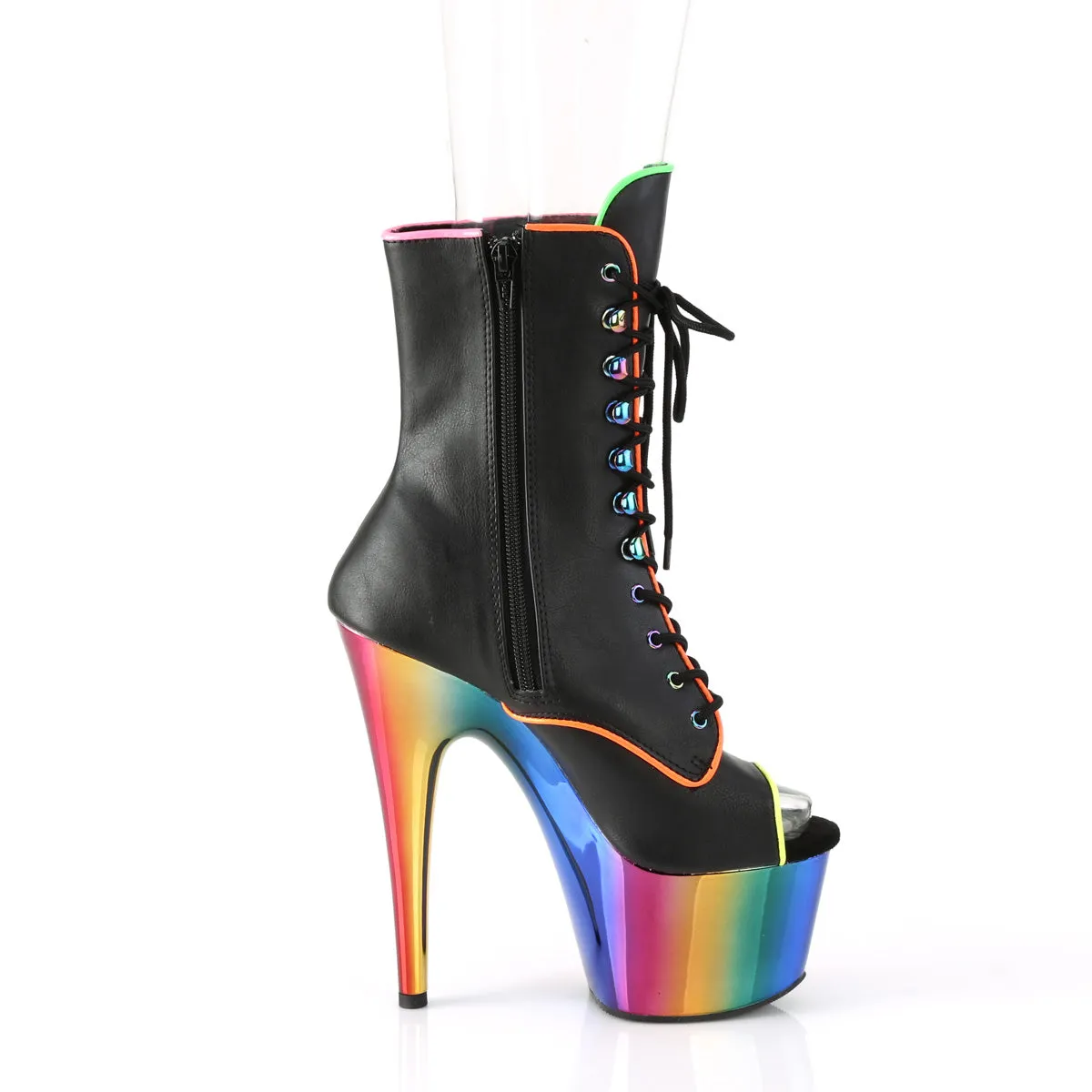 ADORE-1021RC-02 Pleaser Black Faux Leather Sexy Platform Shoes (Pole Dancing Heels)