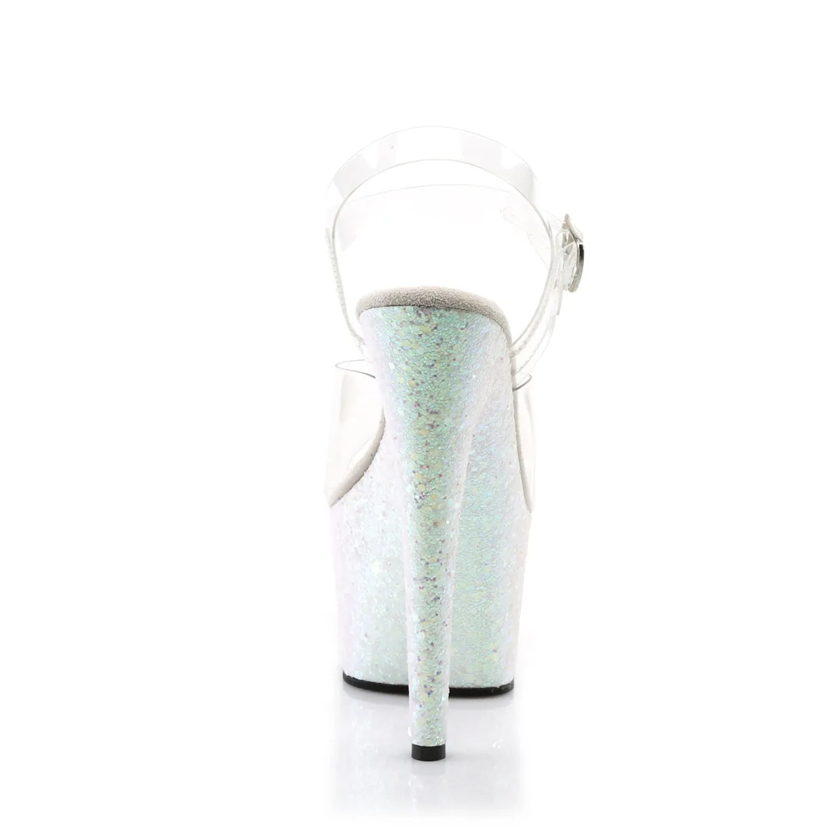 ADORE-708LG Pleaser Clear/Opal Multi Glitter Sexy Platform Shoes (Pole Dancing Heels)