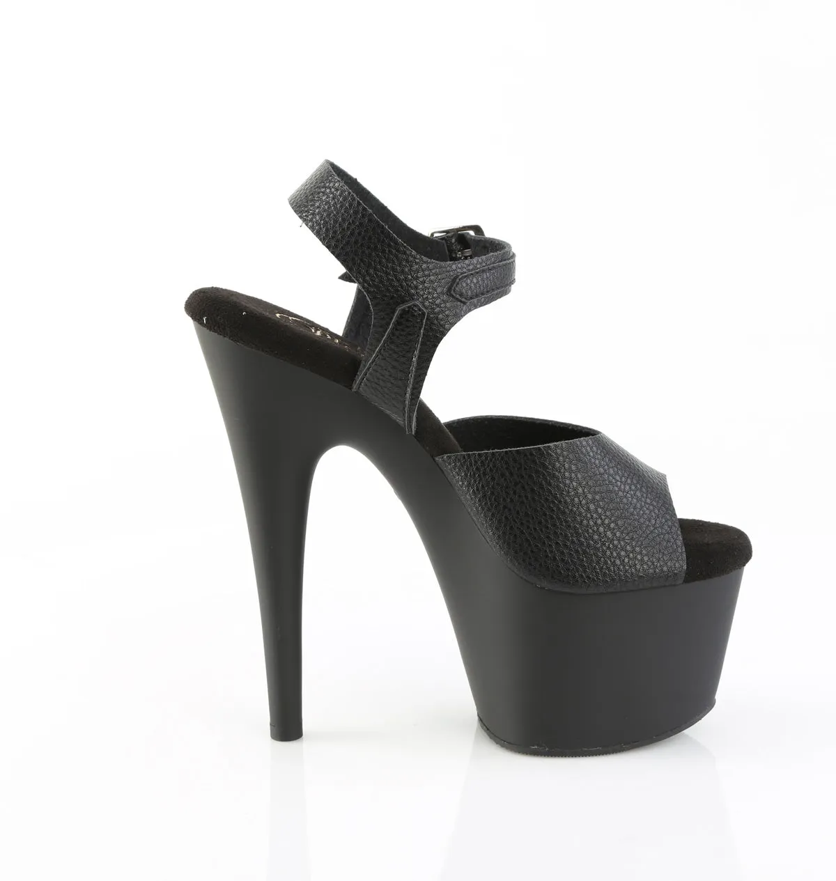 ADORE-708UL Pleaser Black Faux Leather Sexy Platform Shoes (Pole Dancing Heels)