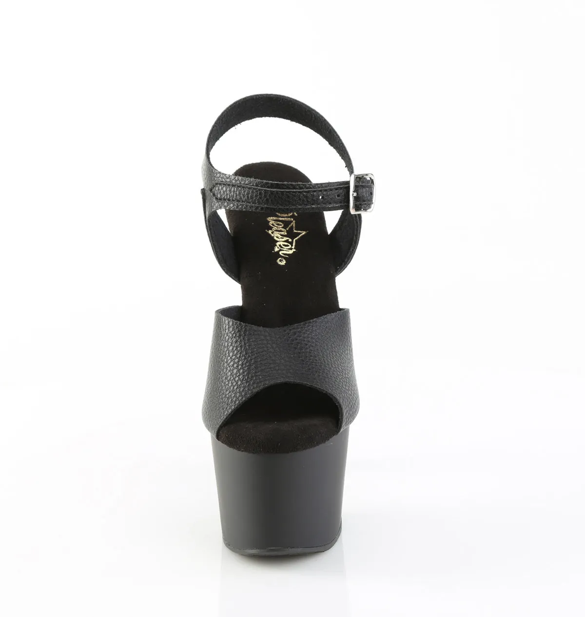 ADORE-708UL Pleaser Black Faux Leather Sexy Platform Shoes (Pole Dancing Heels)