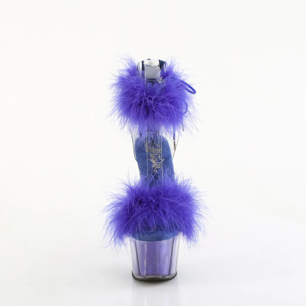 ADORE-724F Pleaser Clear/Royal Blue Sexy Platform Shoes (Pole Dancing Heels)