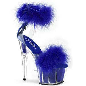ADORE-724F Pleaser Clear/Royal Blue Sexy Platform Shoes (Pole Dancing Heels)