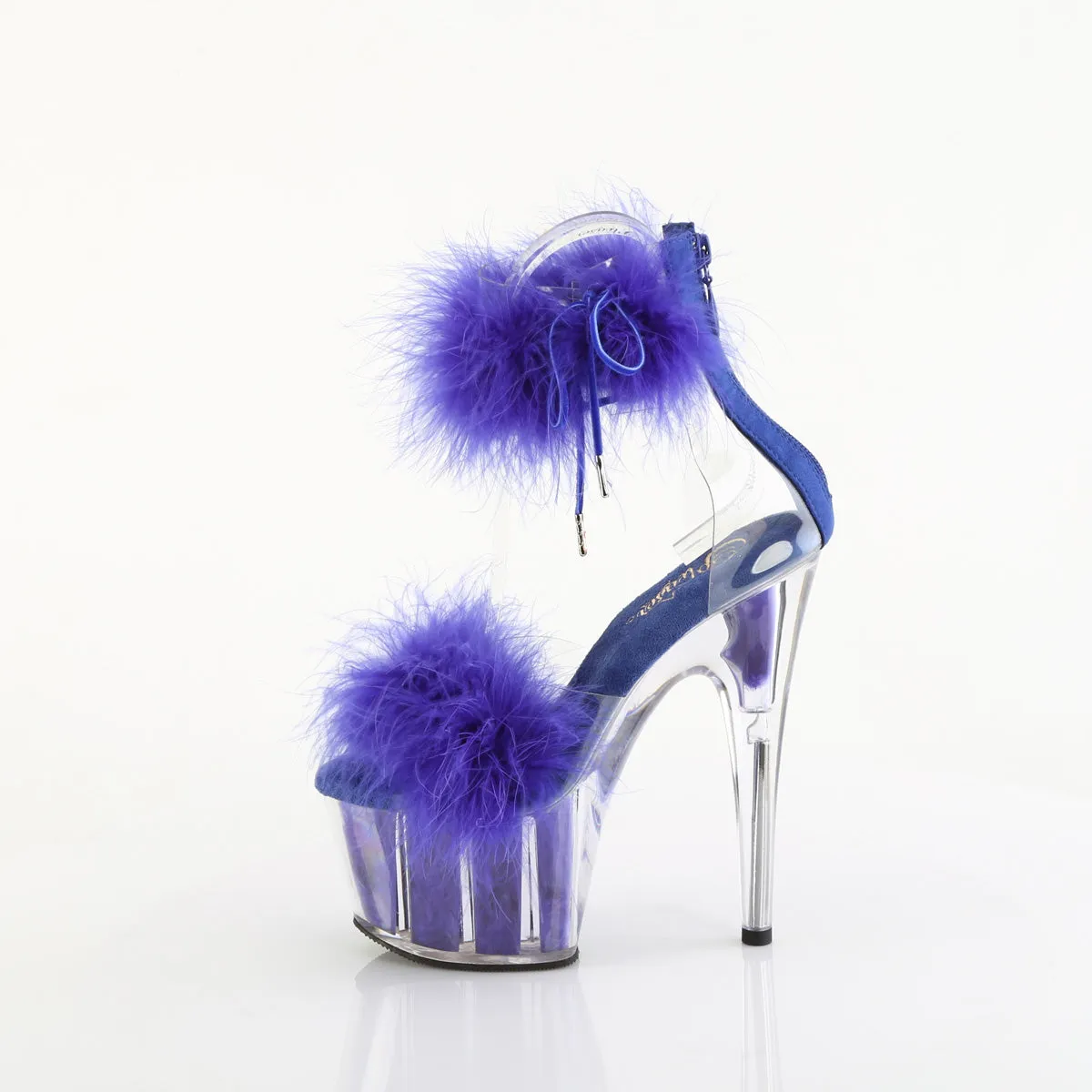 ADORE-724F Pleaser Clear/Royal Blue Sexy Platform Shoes (Pole Dancing Heels)
