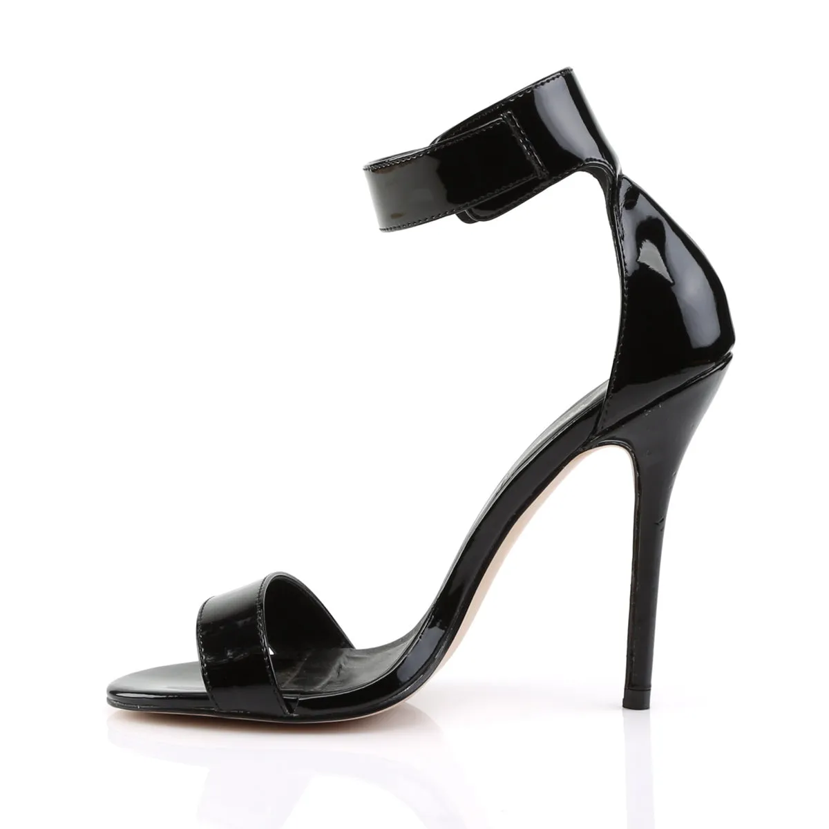 AMUSE-10 Pleaser Black Patent Sexy Single Sole Shoes (Fetish Footwear)