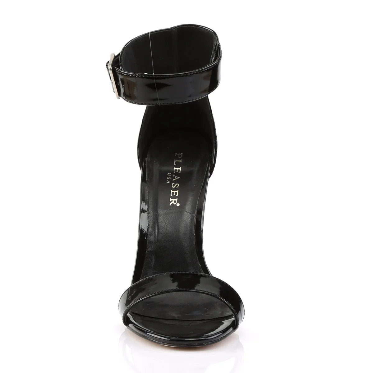 AMUSE-10 Pleaser Black Patent Sexy Single Sole Shoes (Fetish Footwear)