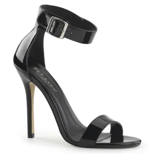AMUSE-10 Pleaser Black Patent Sexy Single Sole Shoes (Fetish Footwear)