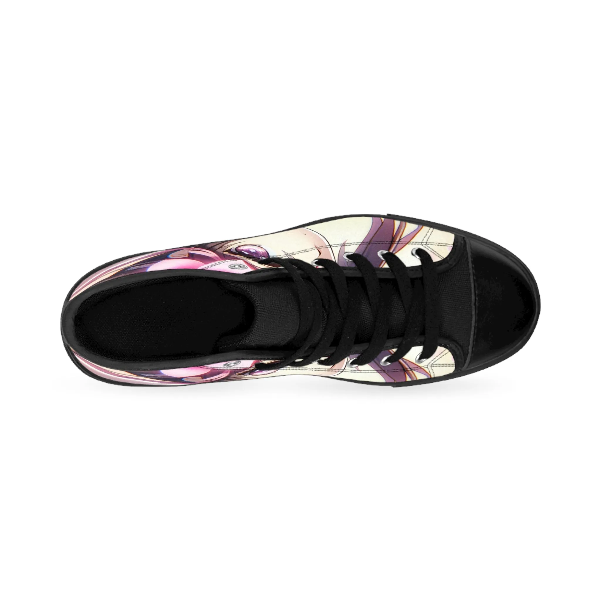 Anime Girl Pink Flowers Women's Classic Sneakers