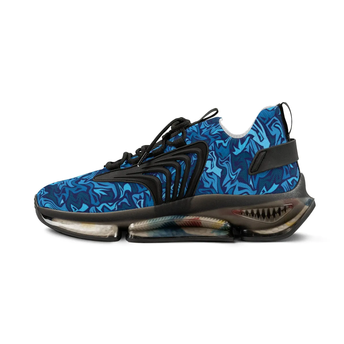 Blue Blur Graffiti Men's Mesh Sports Sneakers