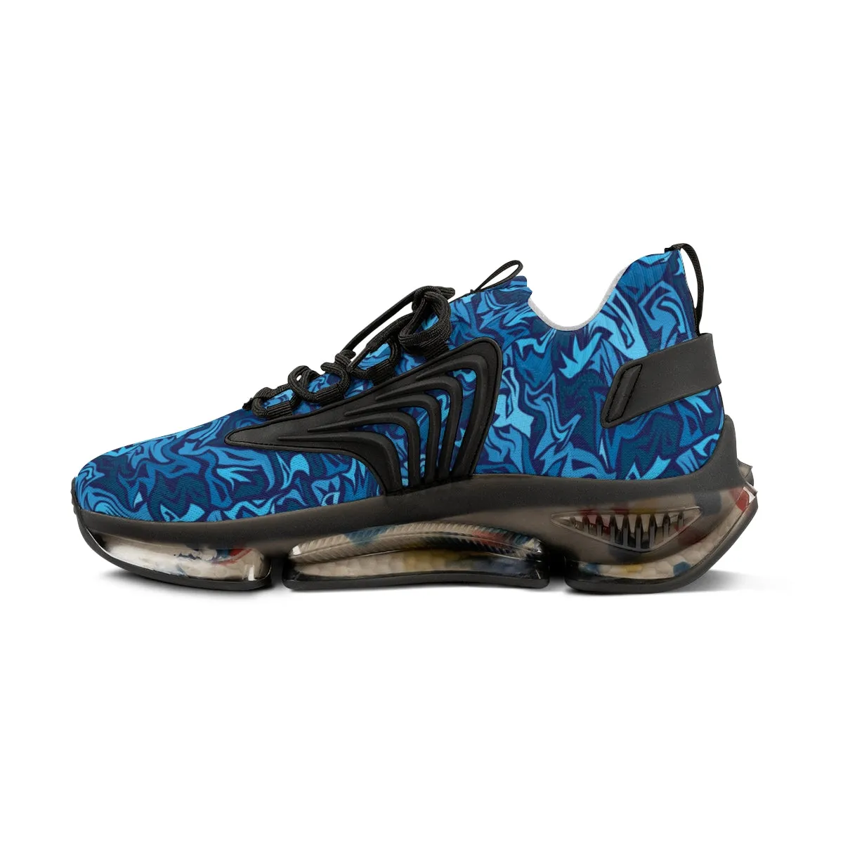 Blue Blur Graffiti Men's Mesh Sports Sneakers
