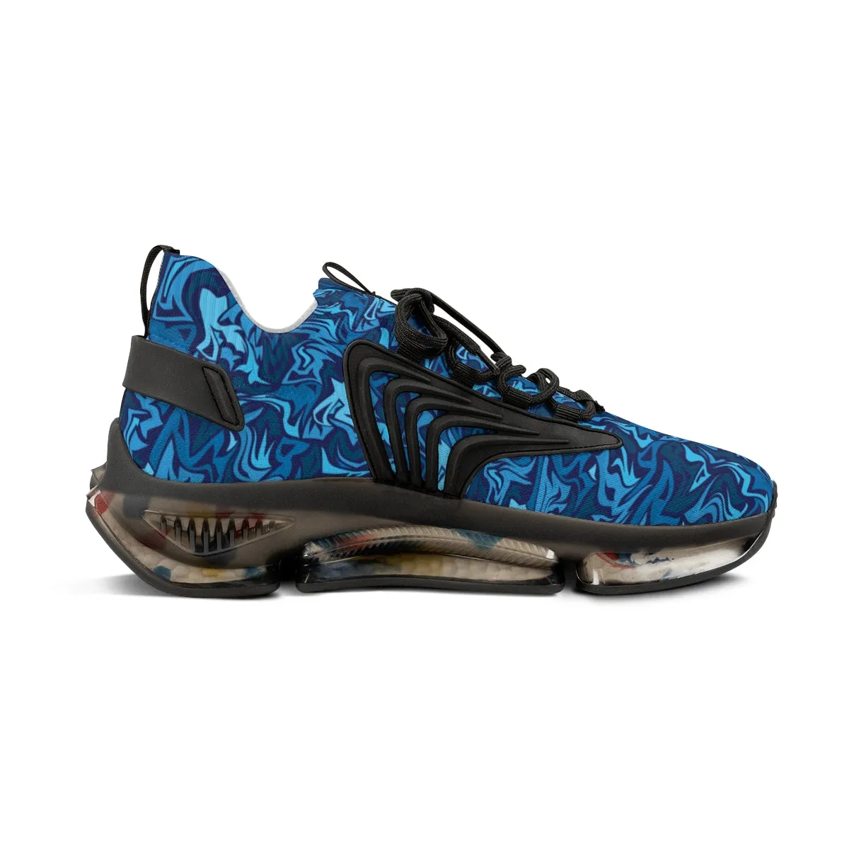 Blue Blur Graffiti Men's Mesh Sports Sneakers