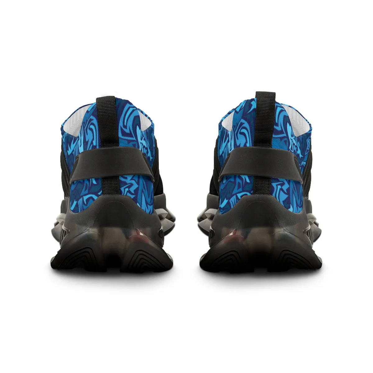 Blue Blur Graffiti Men's Mesh Sports Sneakers