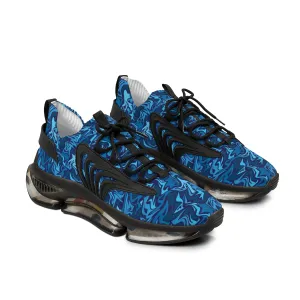 Blue Blur Graffiti Men's Mesh Sports Sneakers