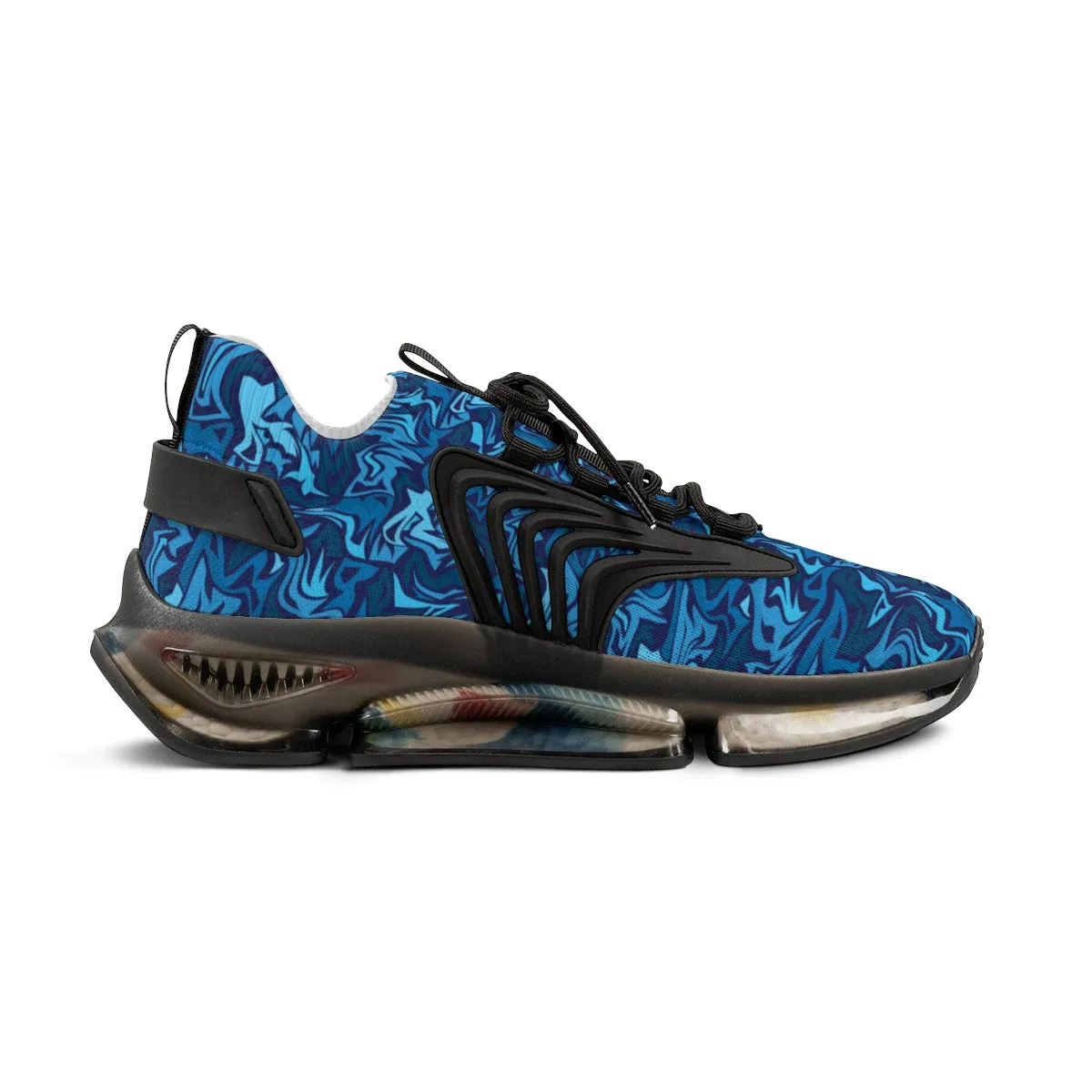 Blue Blur Graffiti Men's Mesh Sports Sneakers