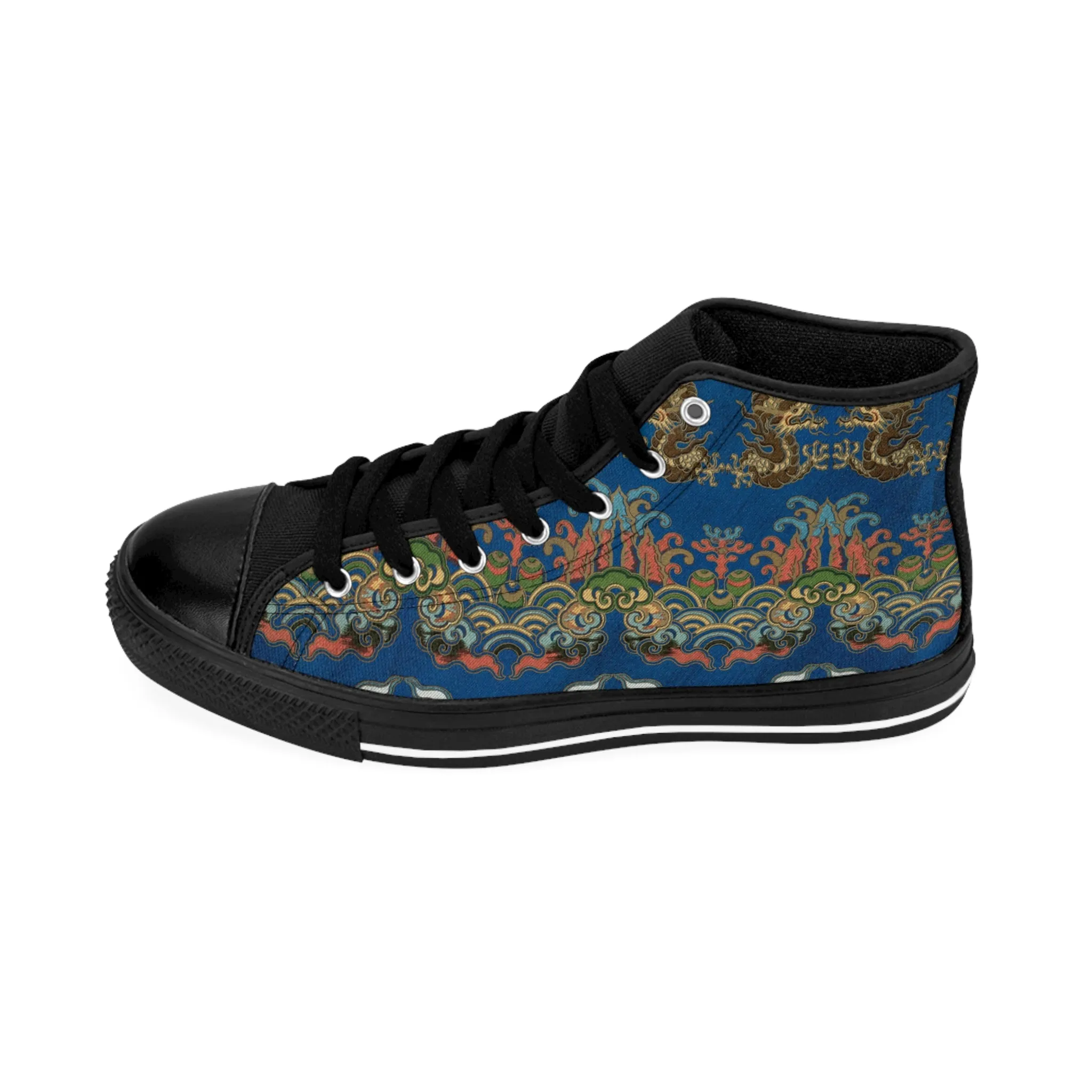 Blue Japanese Dragon Women's Classic Sneakers