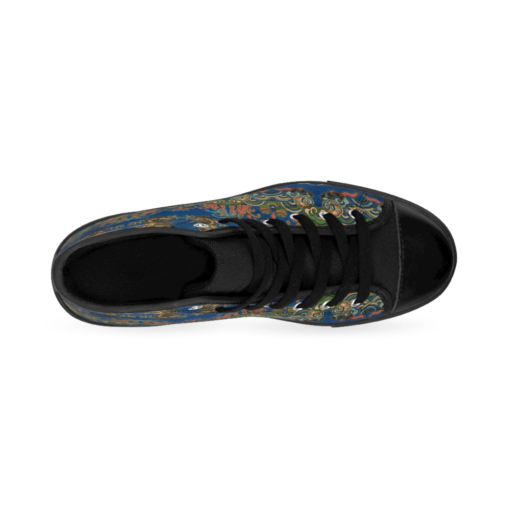 Blue Japanese Dragon Women's Classic Sneakers