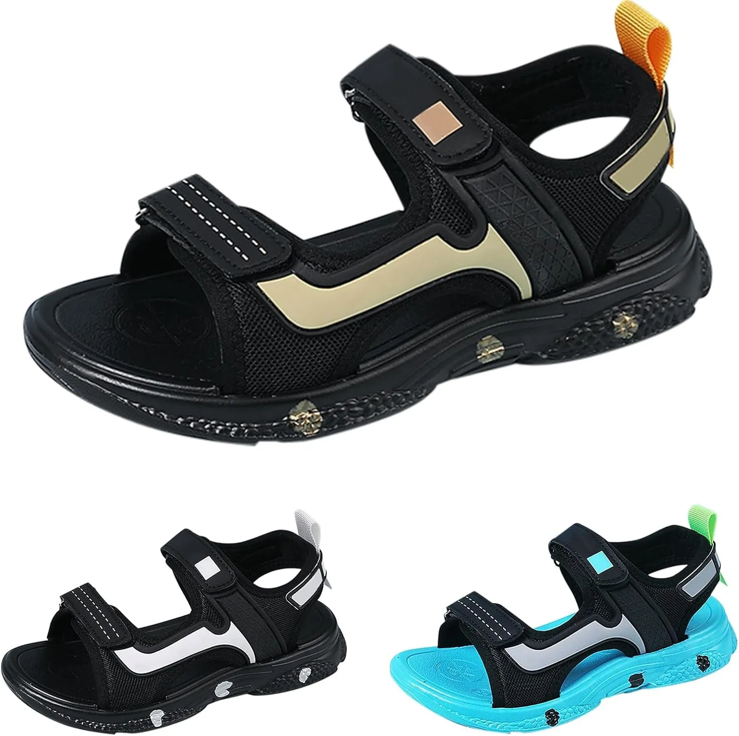 Boys Sandals Double Adjustable Straps Non-slip Lightweight Open Toe Sport Sandals Kids Soft Summer Beach Pool Shoes