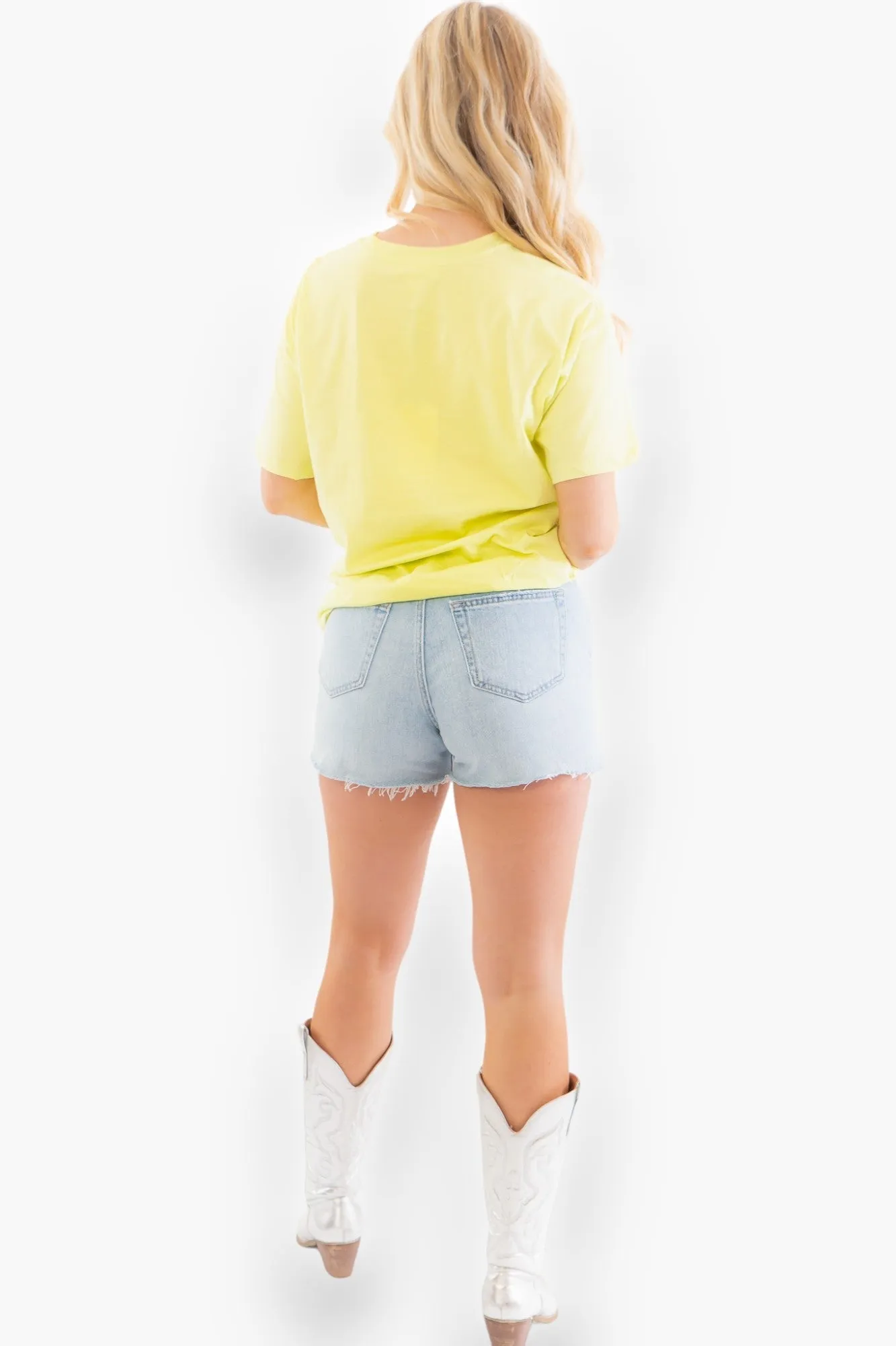 Bright Yellow Sequin Star Tee