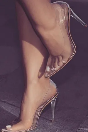 Cinderella Clear Closed Toe Pumps