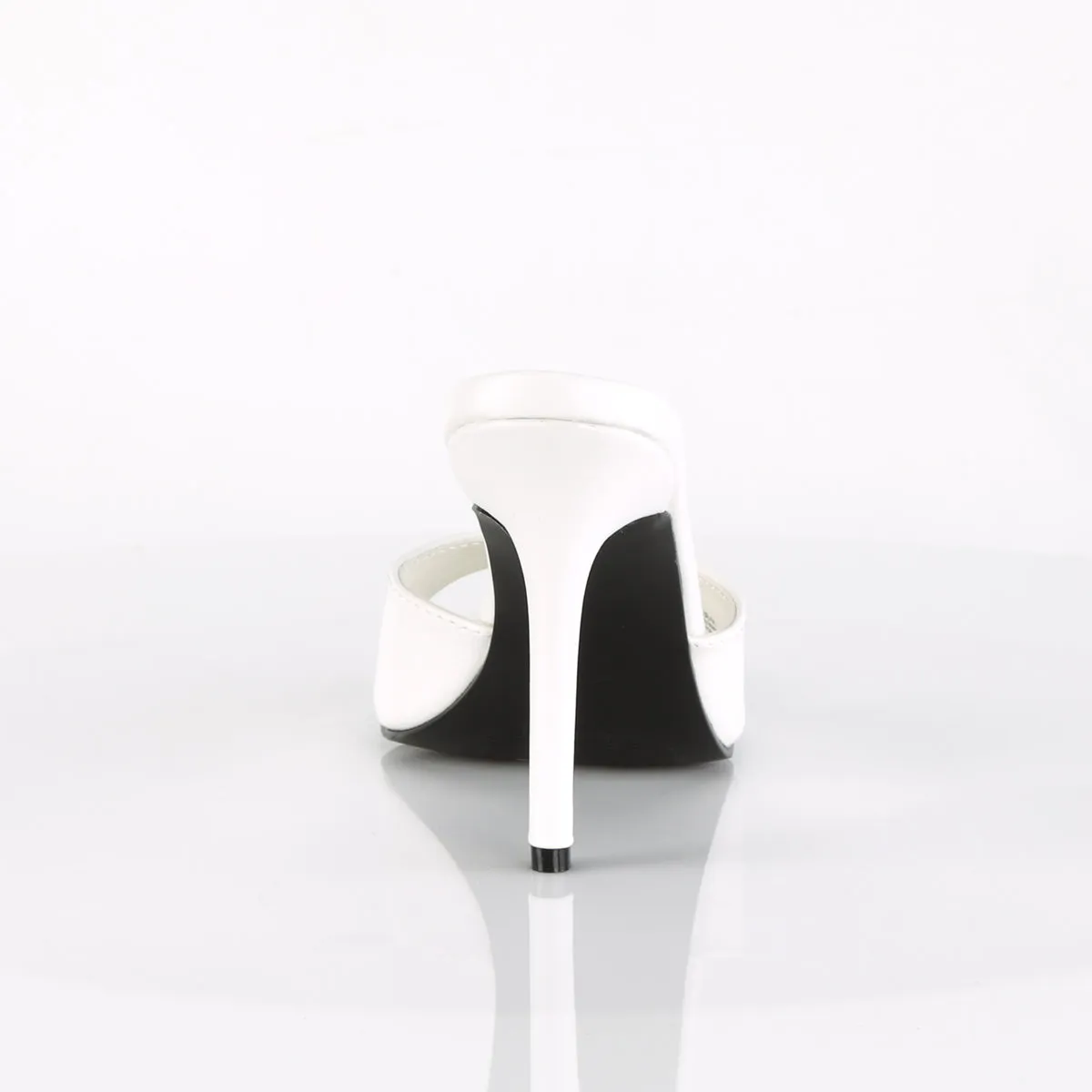 CLASSIQUE-01 Pleaser White Kid Pu Sexy Single Sole Shoes (Fetish Footwear)