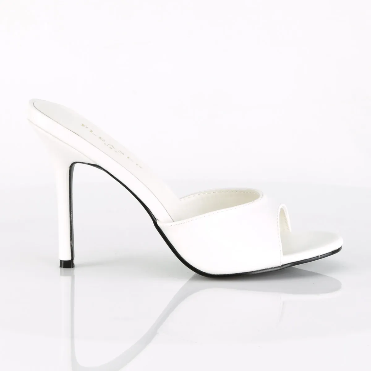 CLASSIQUE-01 Pleaser White Kid Pu Sexy Single Sole Shoes (Fetish Footwear)