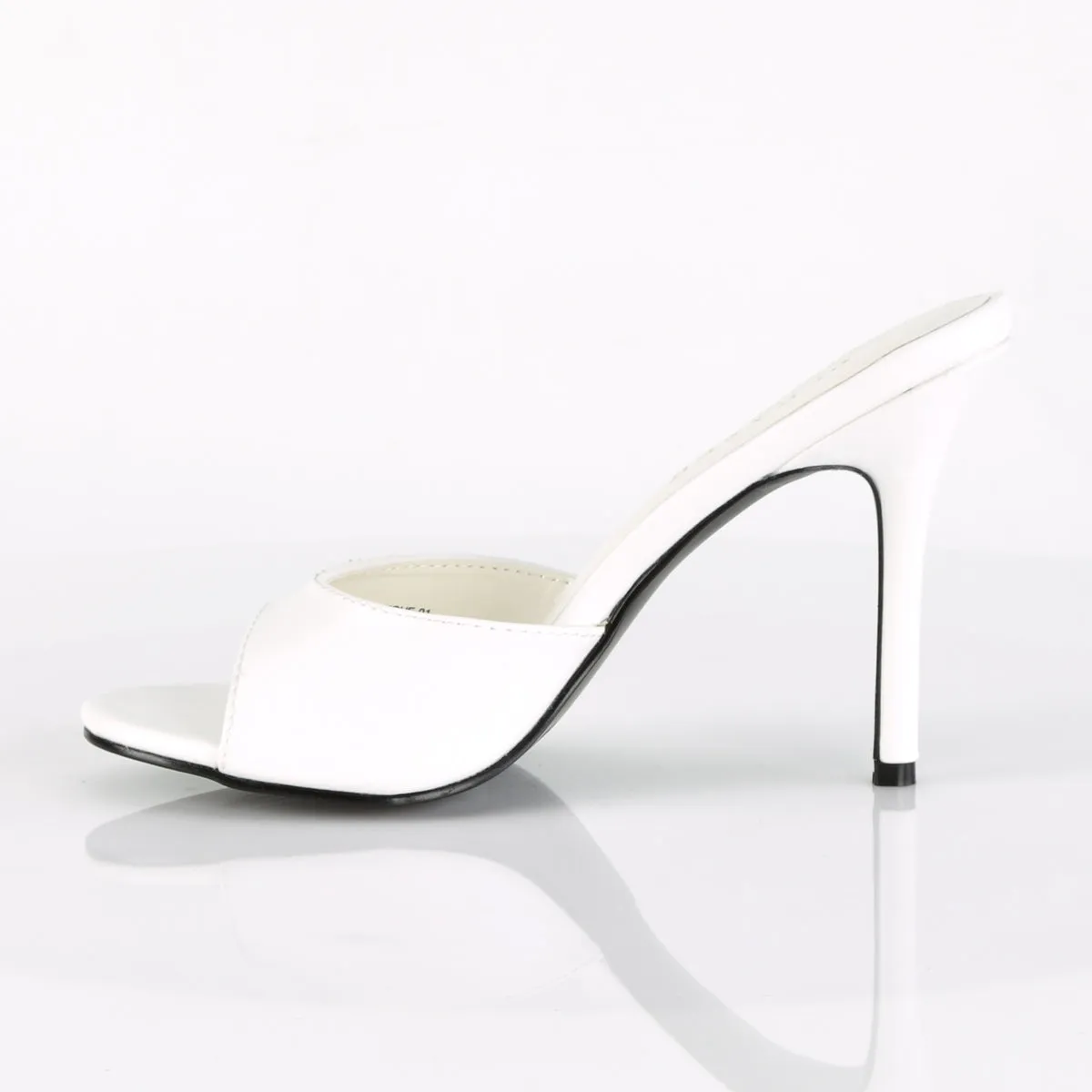 CLASSIQUE-01 Pleaser White Kid Pu Sexy Single Sole Shoes (Fetish Footwear)