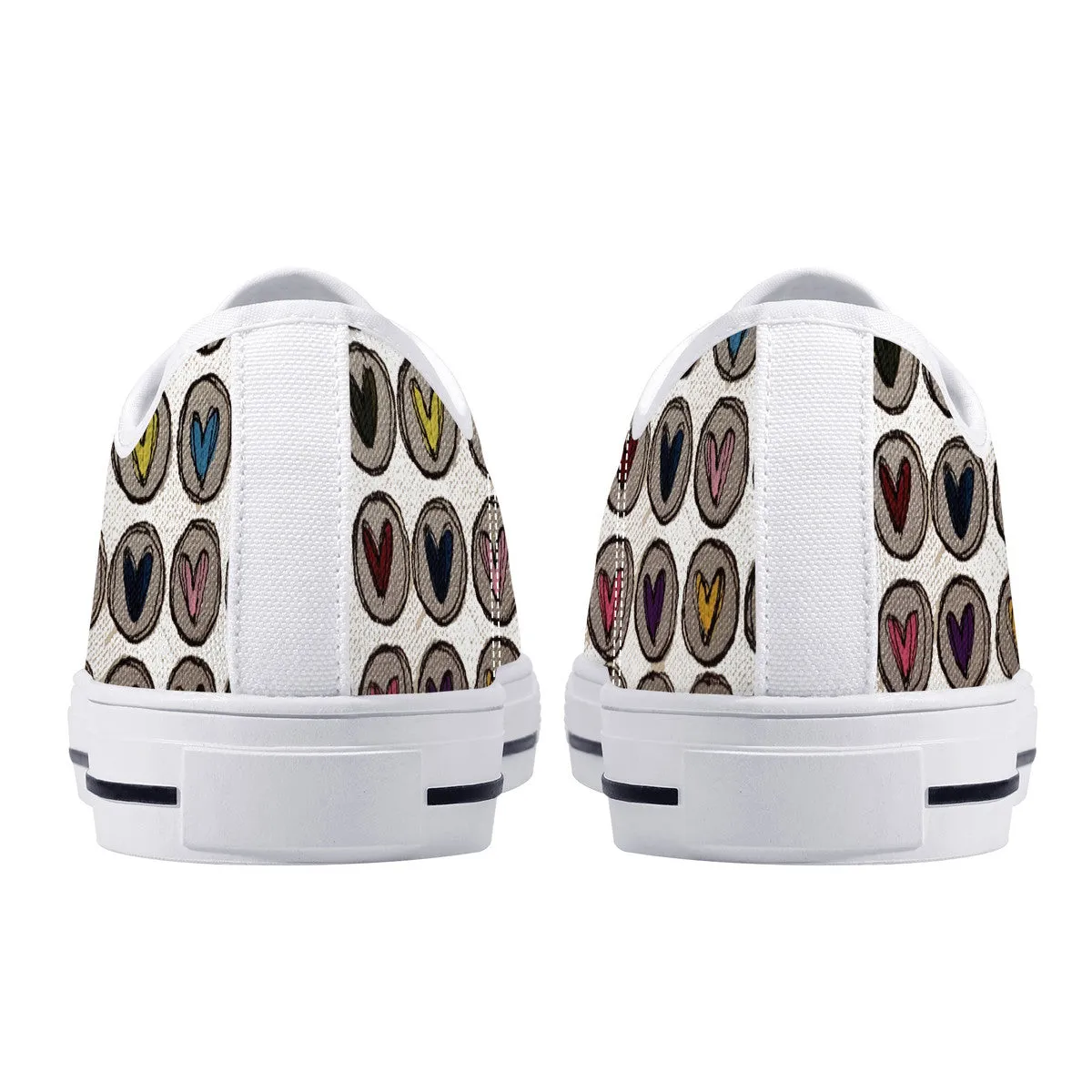 Crazy Hearts Design Canvas Sneakers