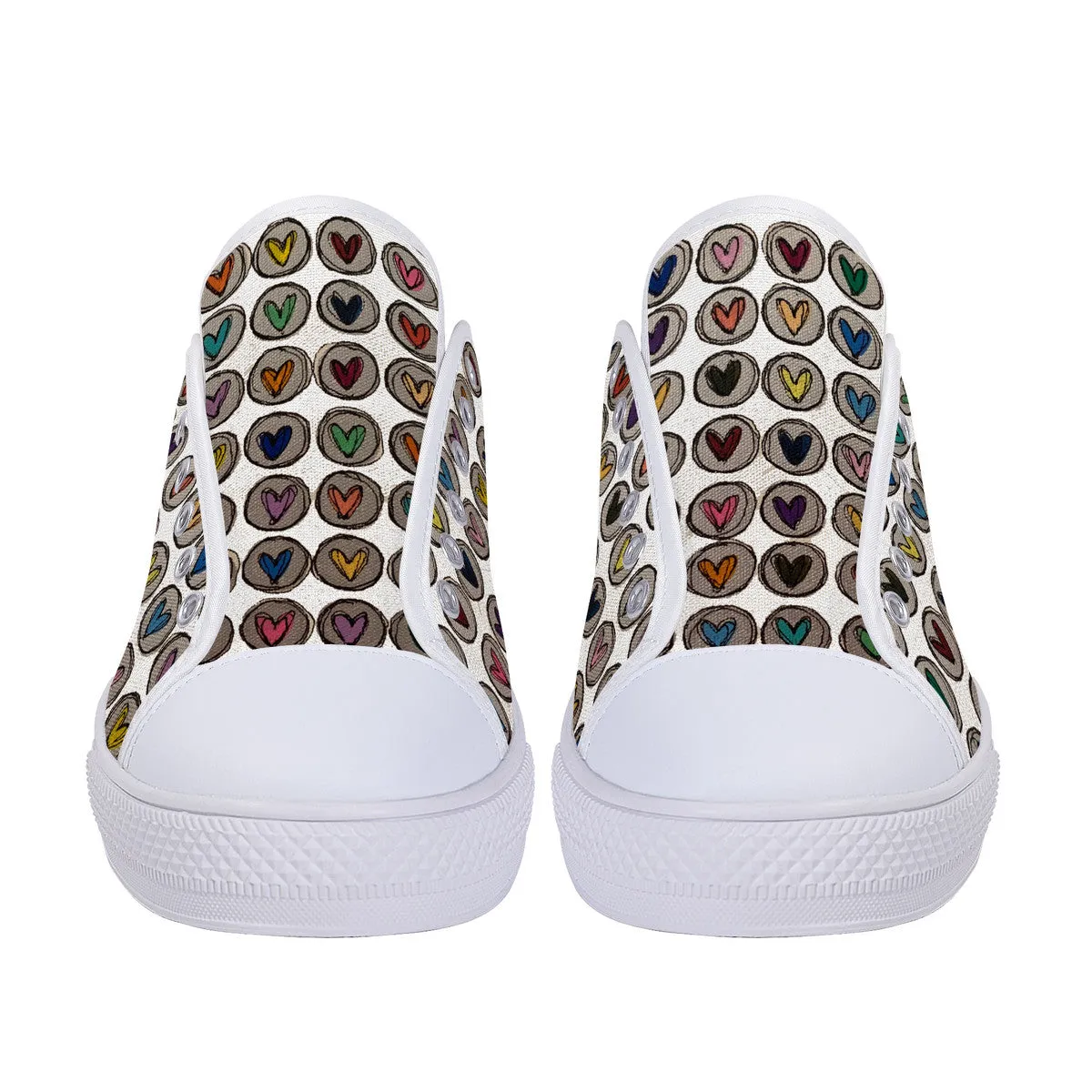 Crazy Hearts Design Canvas Sneakers