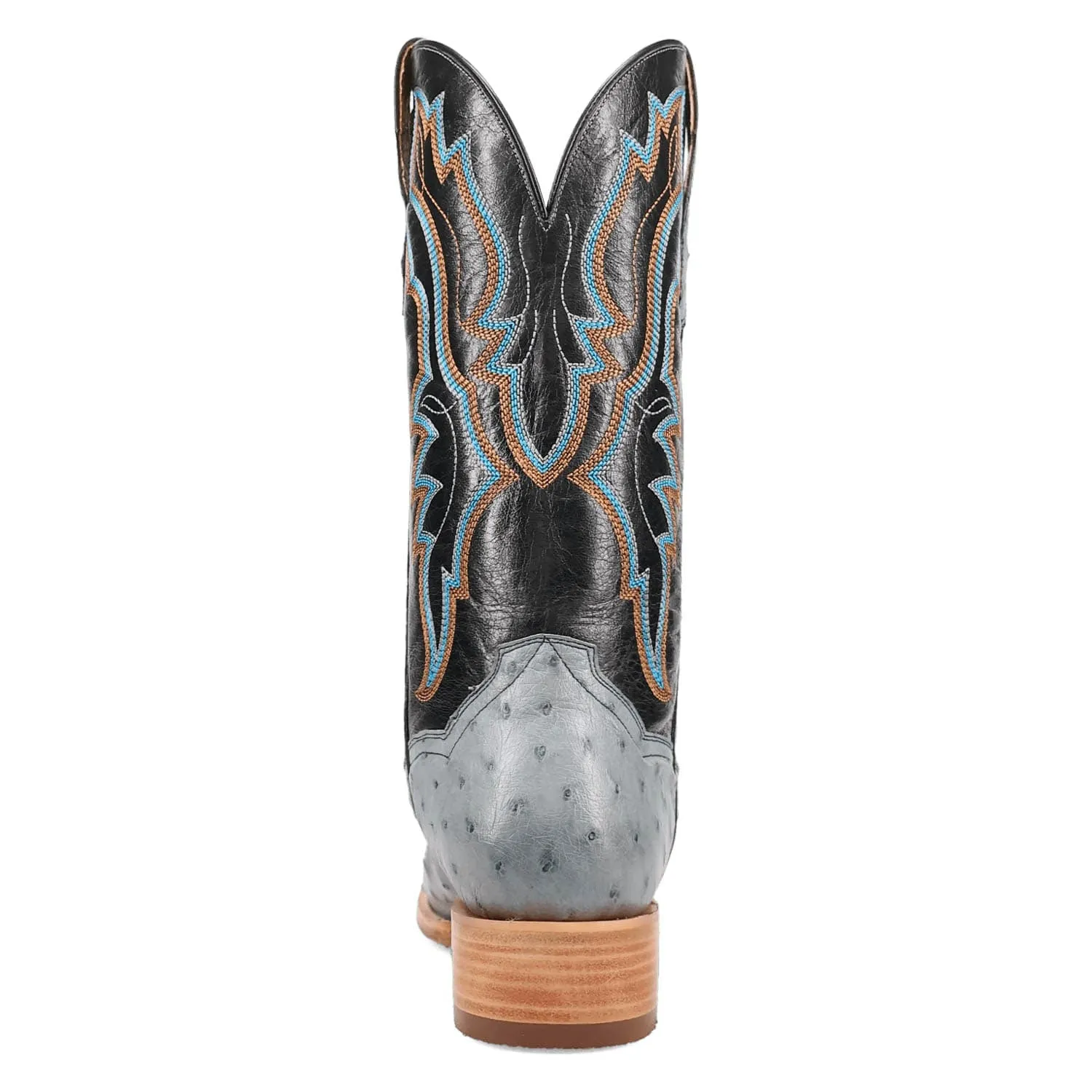 Dan Post Mens Brady Blue/Black Full Quill Ostrich Cowboy Boots