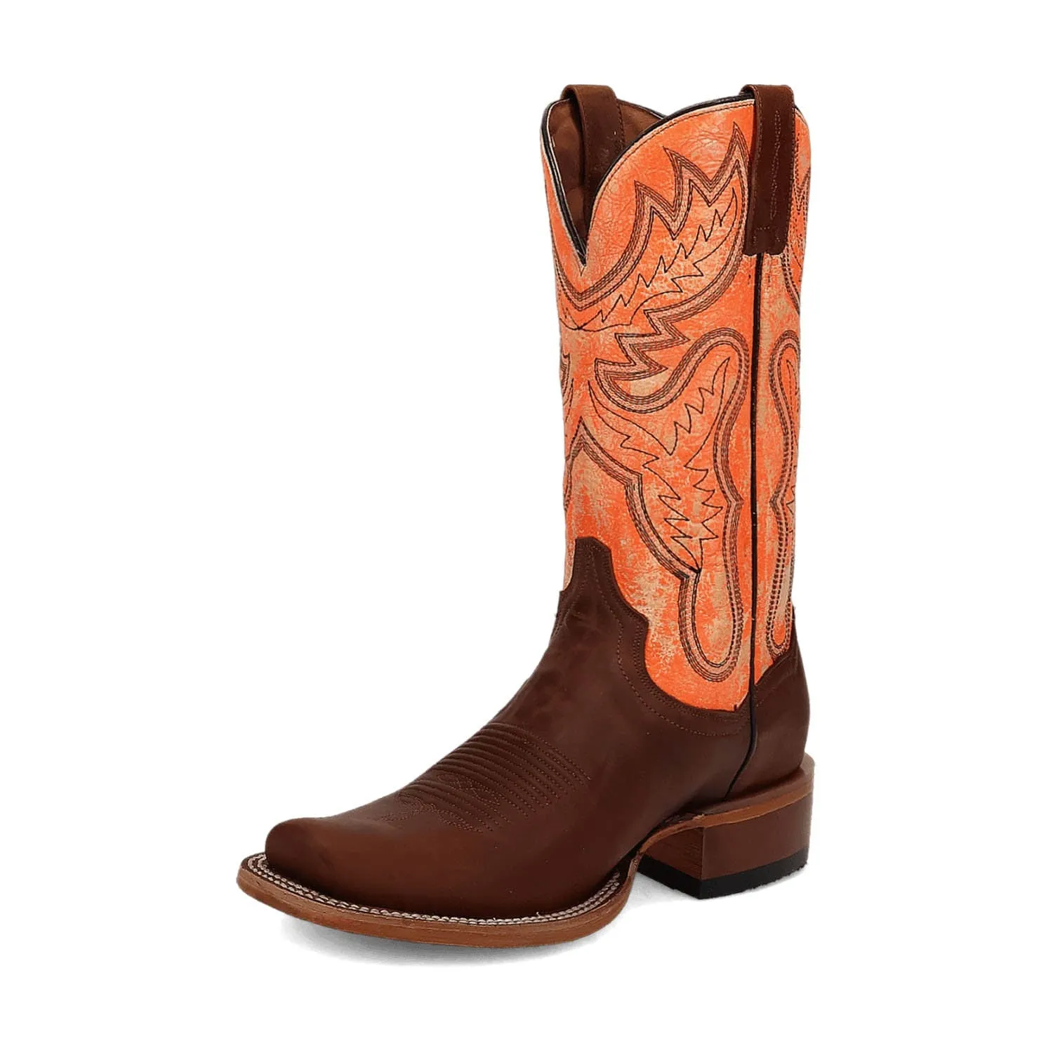 Dan Post Mens Marchi Rust/Orange Leather Cowboy Boots