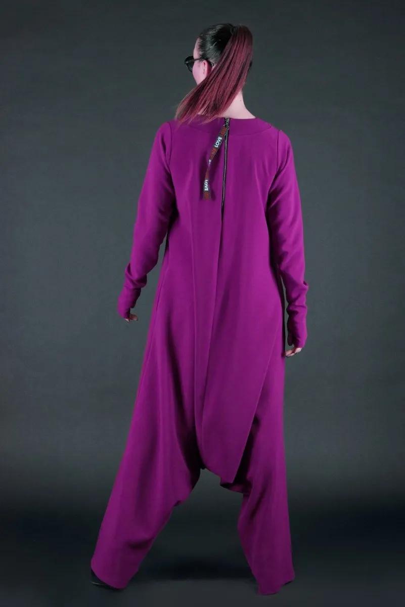 Dark Red Harem Jumpsuit  ERNA