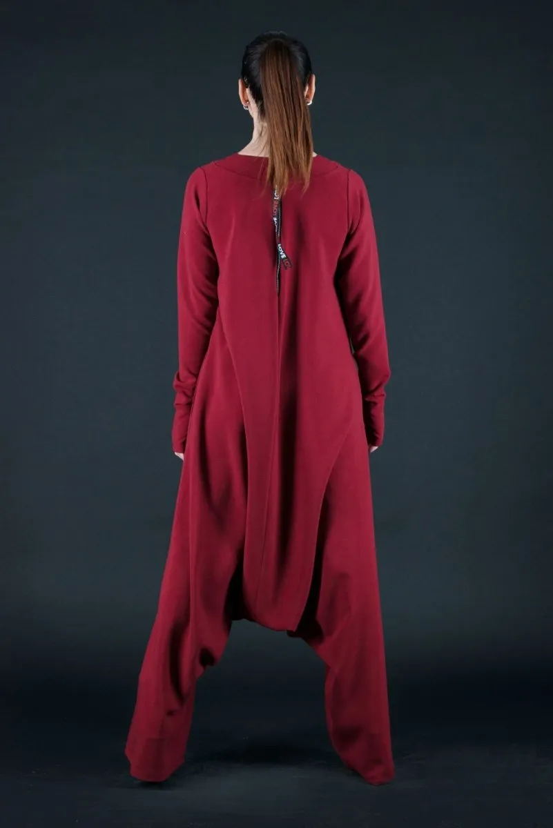 Dark Red Harem Jumpsuit  ERNA