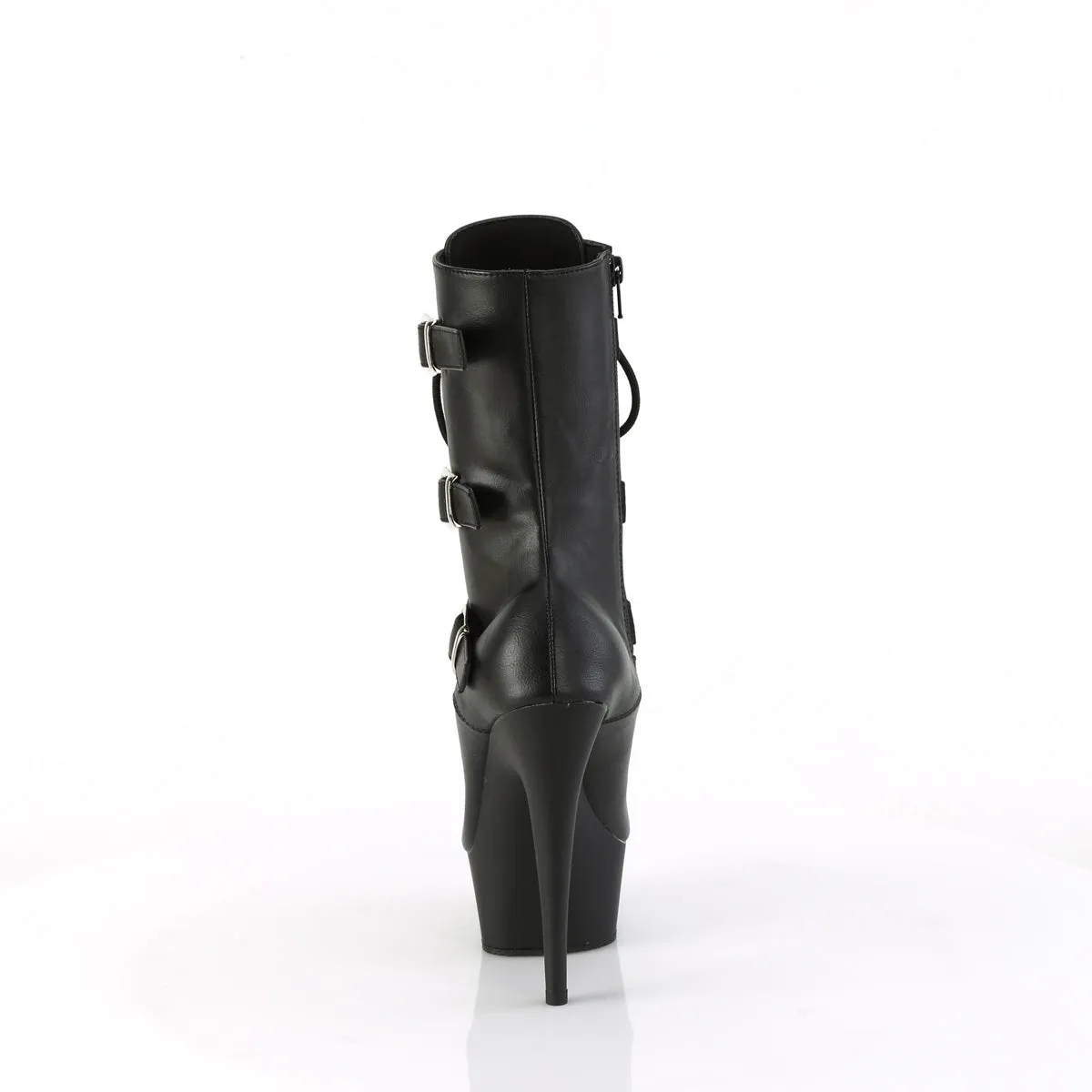 DELIGHT-1043 Pleaser Black Faux Leather Sexy Platform Shoes (Pole Dancing Heels)
