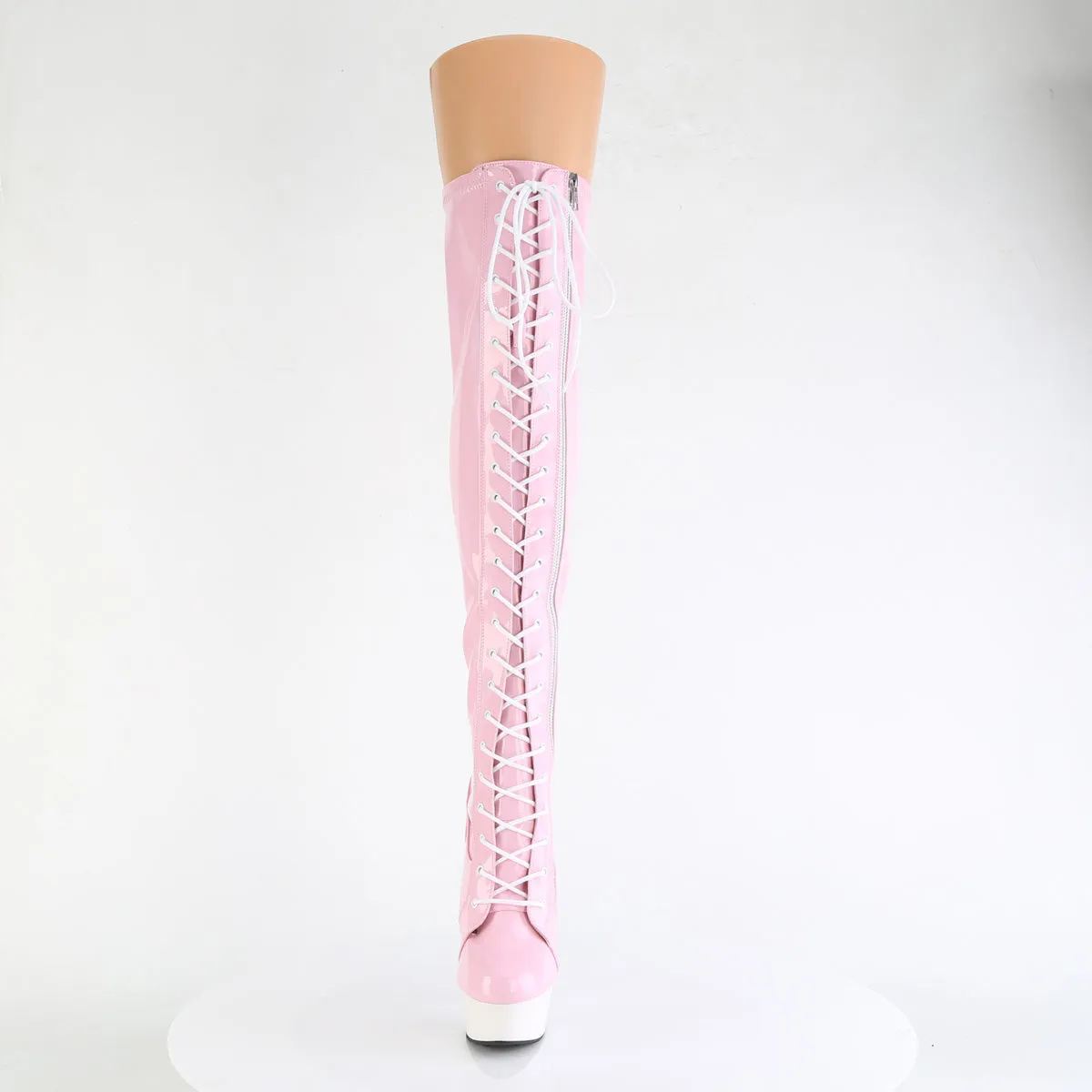 DELIGHT-3029 Pleaser Baby Pink Hologram Sexy Platform Shoes (Pole Dancing Heels)