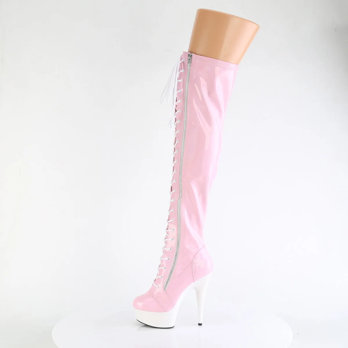 DELIGHT-3029 Pleaser Baby Pink Hologram Sexy Platform Shoes (Pole Dancing Heels)