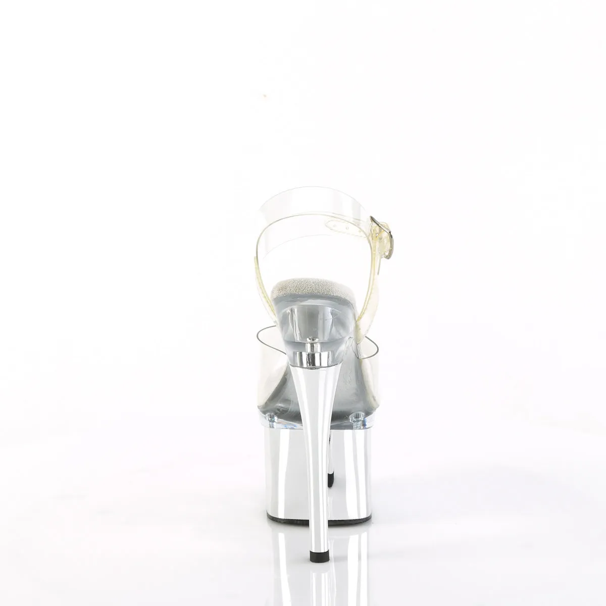 ESTEEM-708 Pleaser Clear/Silver Sexy Platform Shoes (Pole Dancing Heels)