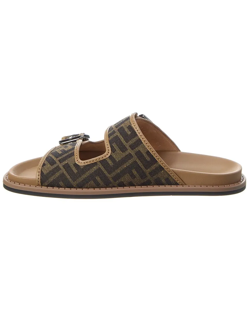 FENDI Feel FF Jacquard & Leather Sandal