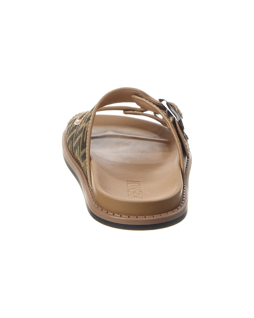FENDI Feel FF Jacquard & Leather Sandal