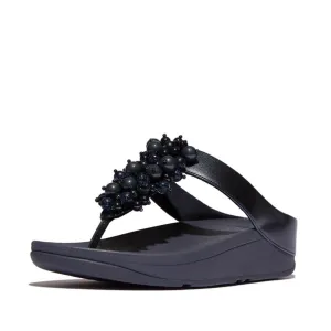 FitFlop Fino Bauble Bead Leather Sandals - Midnight Navy