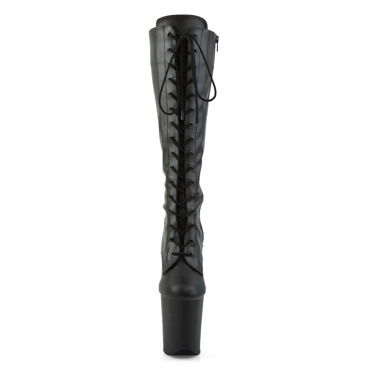 FLAMINGO-2023 Pleaser Black Faux Leather Sexy Platform Shoes (Pole Dancing Heels)