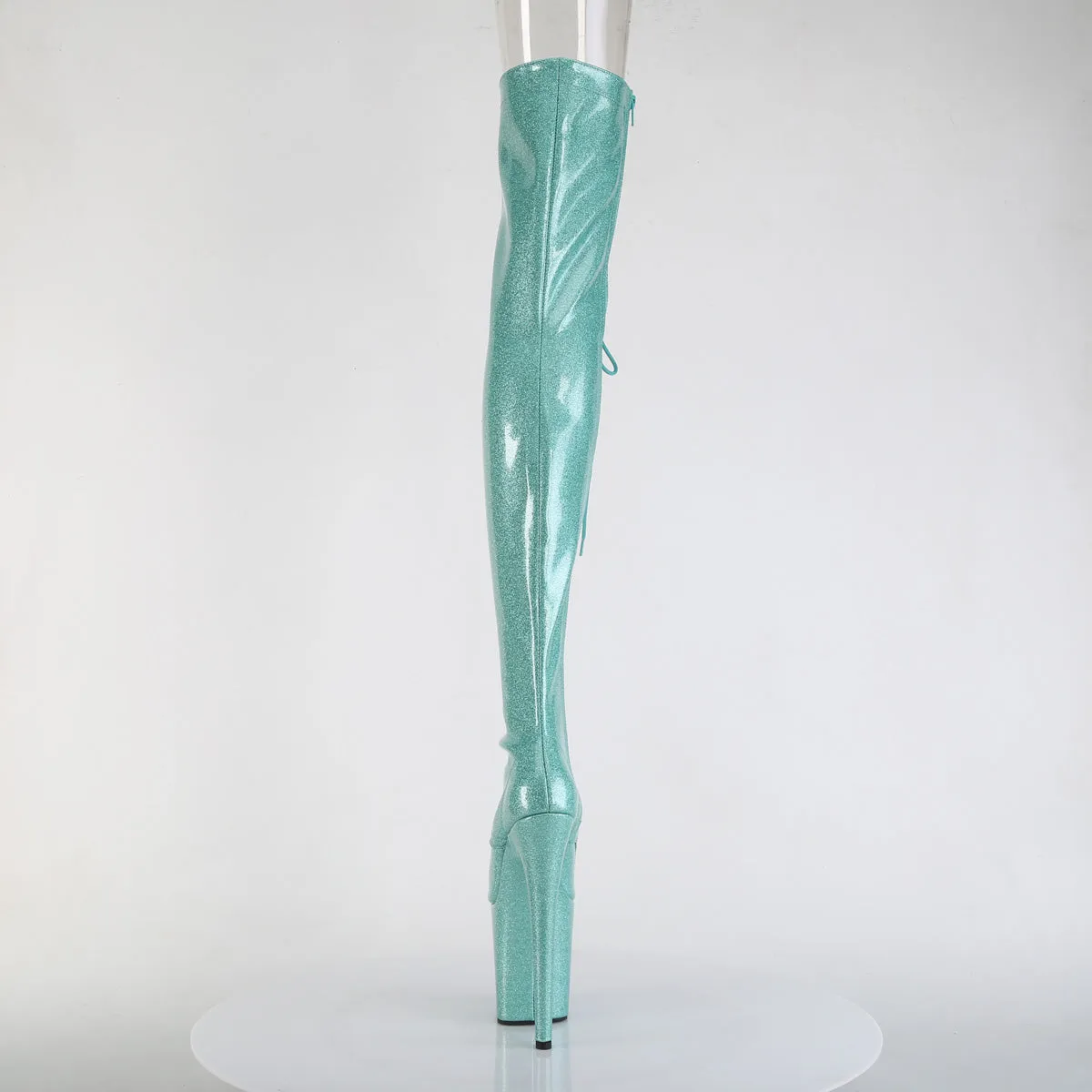 FLAMINGO-3021GP Pleaser Aqua Glitter Sexy Platform Shoes (Pole Dancing Heels)
