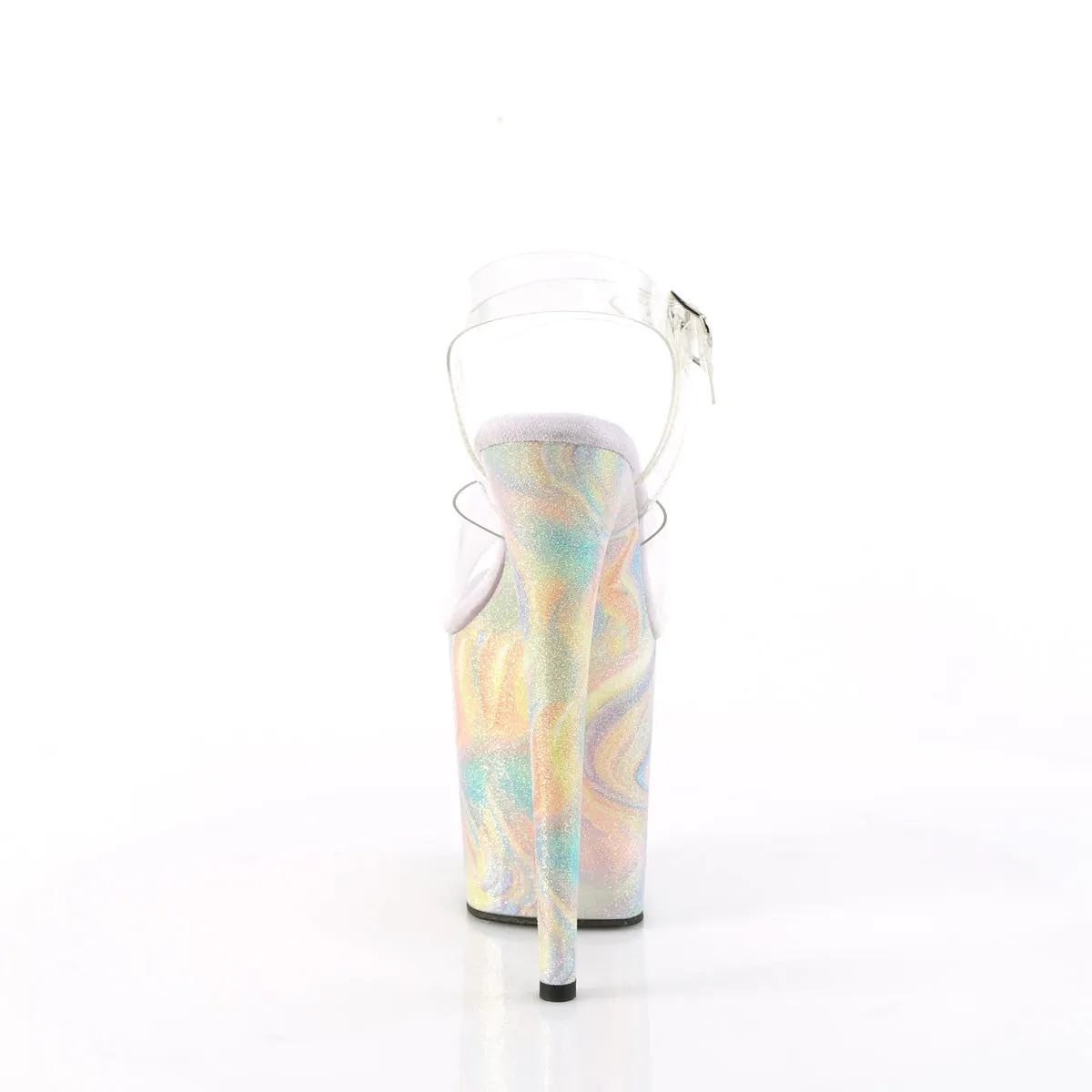 FLAMINGO-808CRF Pleaser Clear/Lavender Multi Glitte Sexy Platform Shoes (Pole Dancing Heels)