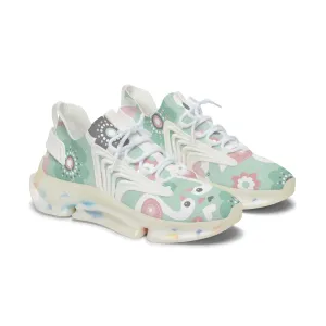 Floral Print Women's Mesh Sneakers - Trendy and Comfortable Athletic Footwear