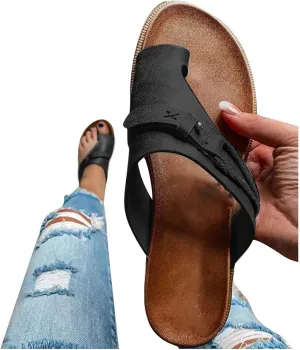 Gibobby Sandals for Women Dressy Summer Women's Sandals Strappy Open Toe Casual Roman Shoes Flat Slippers Braided Sandals