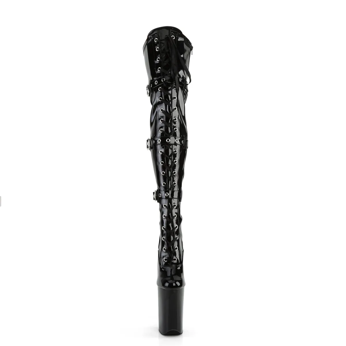 INFINITY-3028 Pleaser Black Stretch Patent Sexy Platform Shoes (Pole Dancing Heels)