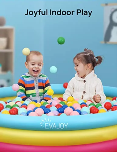 Inflatable Kiddie Pool, Evajoy 58'' x 13'' Ground Swimming Pool for Kids,Large Dog Pool Children Family Kid Toddler Pool, 3 Rings Baby Pool Center for Backyard and Garden